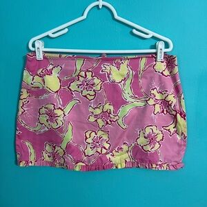 EUC Lilly Pulitzer Floral Ruffled Bottom Mini Skirt